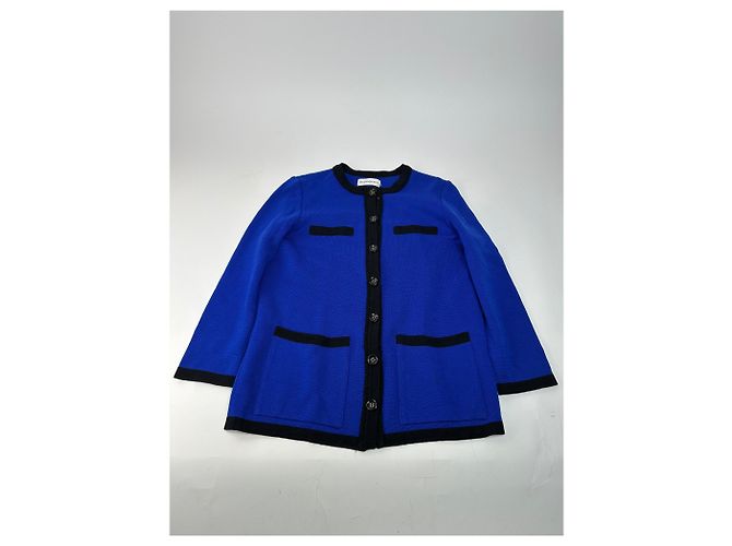 Vintage Yves Saint Laurent Pullover Blau Schwarz M - Ansicht 4