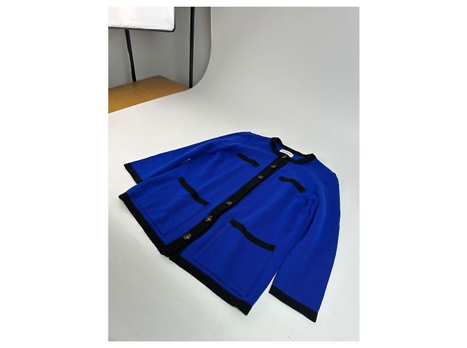 Vintage Yves Saint Laurent Pullover Blau Schwarz M - Ansicht 6