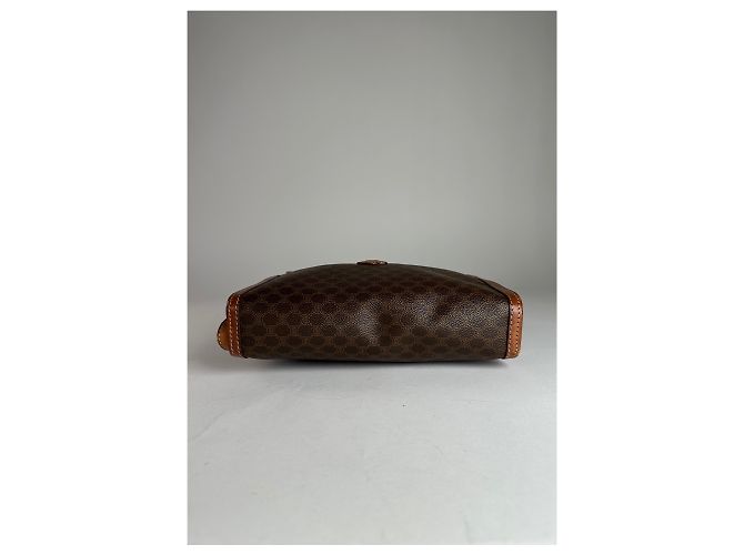 Céline Clutch in pelle monogramma Triomphe Celine Paris vintage marrone - vista 3