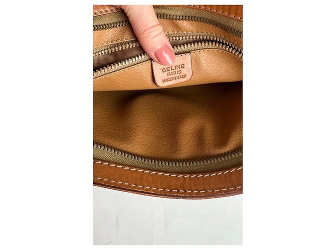 Céline Clutch in pelle monogramma Triomphe Celine Paris vintage marrone - vista 6