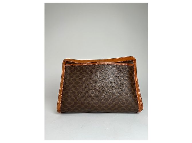 Céline Clutch in pelle monogramma Triomphe Celine Paris vintage marrone - vista 9