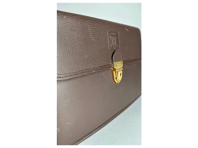 Triomphe Céline Clutch in pelle vintage Celine Paris marrone con lucchetto - vista 3