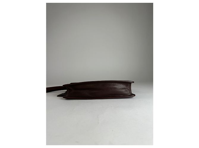 Triomphe Céline Clutch in pelle vintage Celine Paris marrone con lucchetto - vista 6