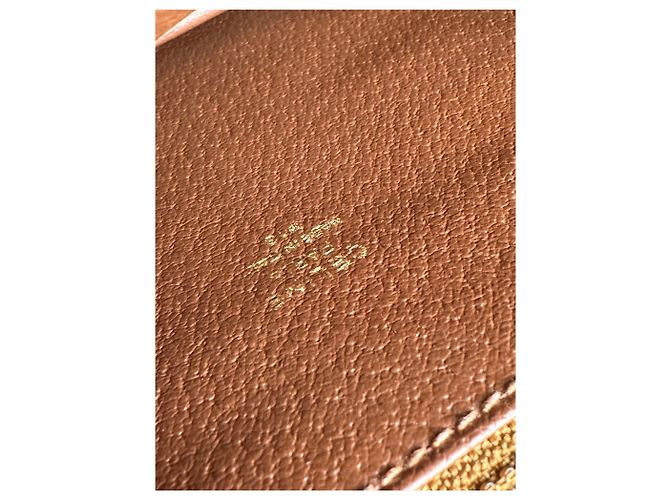 Triomphe Céline Clutch in pelle vintage Celine Paris marrone con lucchetto - vista 7