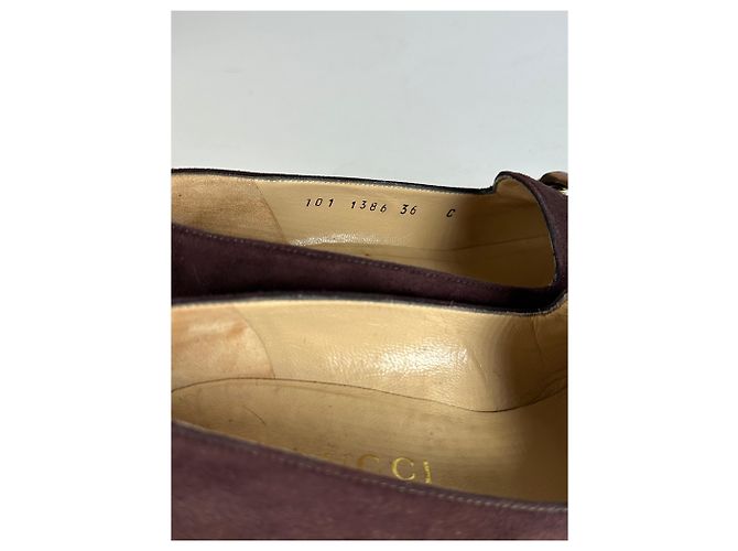 Bamboo Décolleté in suede vintage Gucci con bambù marrone EU36C - vista 10