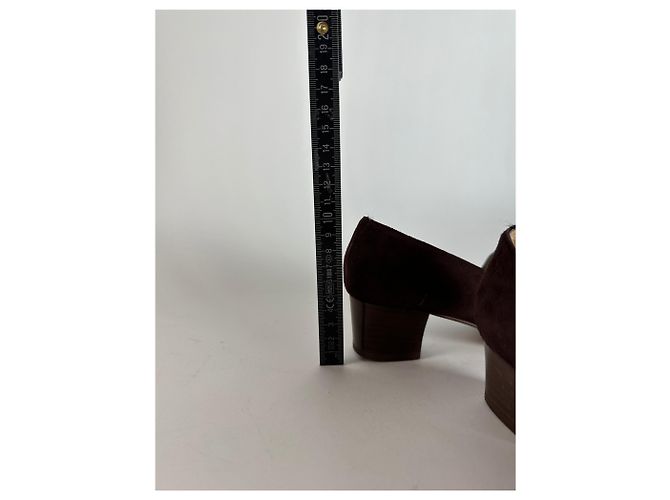 Bamboo Décolleté in suede vintage Gucci con bambù marrone EU36C - vista 7
