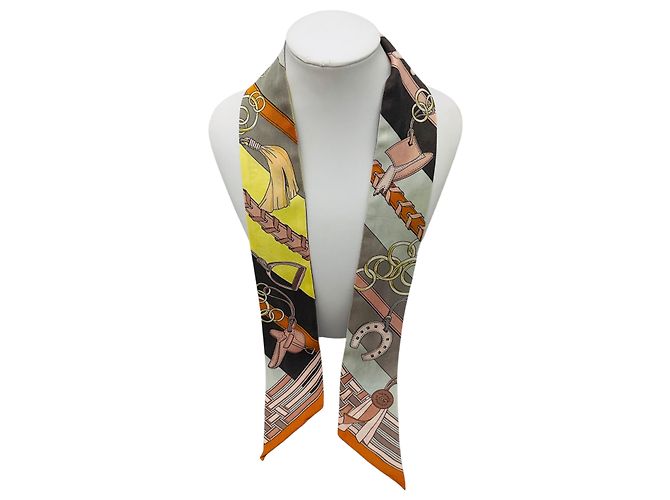 Hermès Hermes Multi Equestrian Print Silk Twilly Scarf Multiple colors - view 4