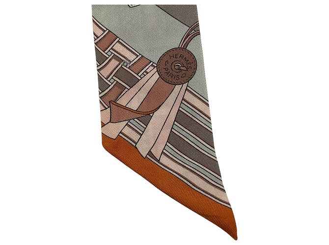 Hermès Hermes Multi Equestrian Print Silk Twilly Scarf Multiple colors - view 5