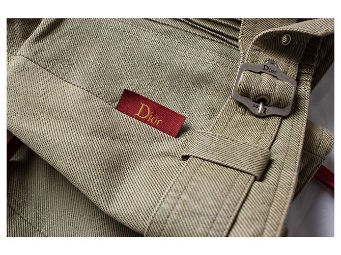 Chaqueta de motorista de ante verde y falda Christian Dior - vista 8