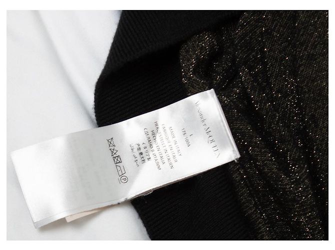 Alexander McQueen, Schwarzer Rollkragenpullover mit goldenem Lurex - Ansicht 8