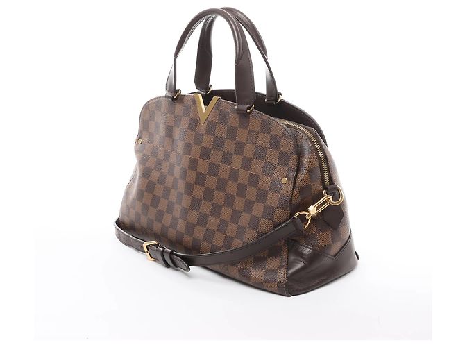 Borsa Louis Vuitton Kensington Bowling Damier Ebene 2Way in marrone N41505 Beige - vista 2