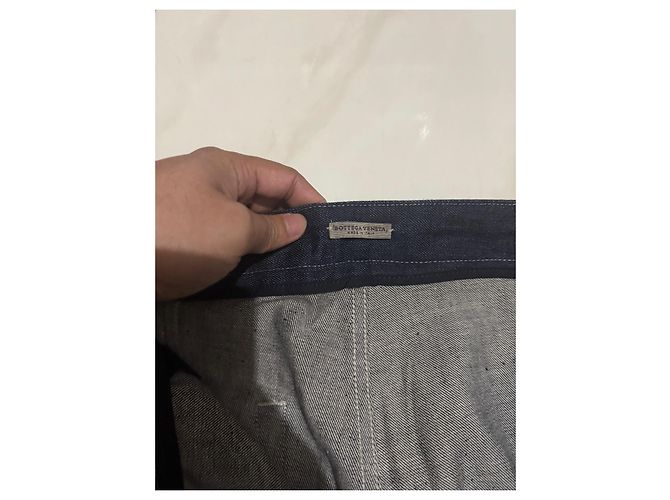 Pantaloni in denim da uomo Bottega Veneta con gradiente rosso e blu Blu scuro - vista 4
