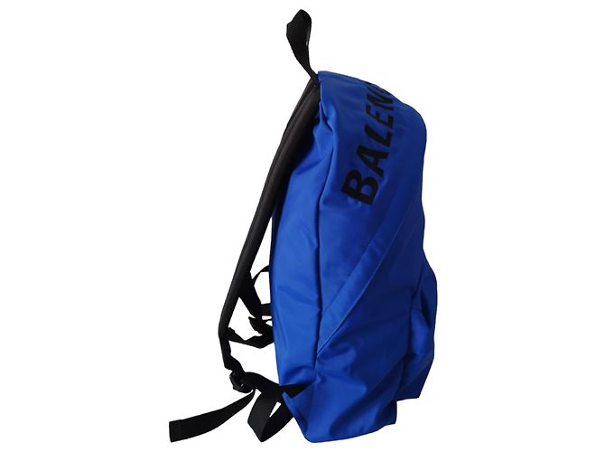 Zaino Balenciaga Wheel in nylon blu - vista 4