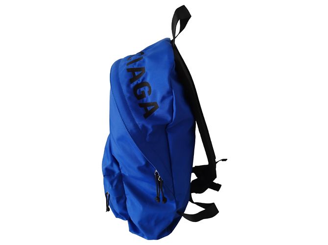 Zaino Balenciaga Wheel in nylon blu - vista 7