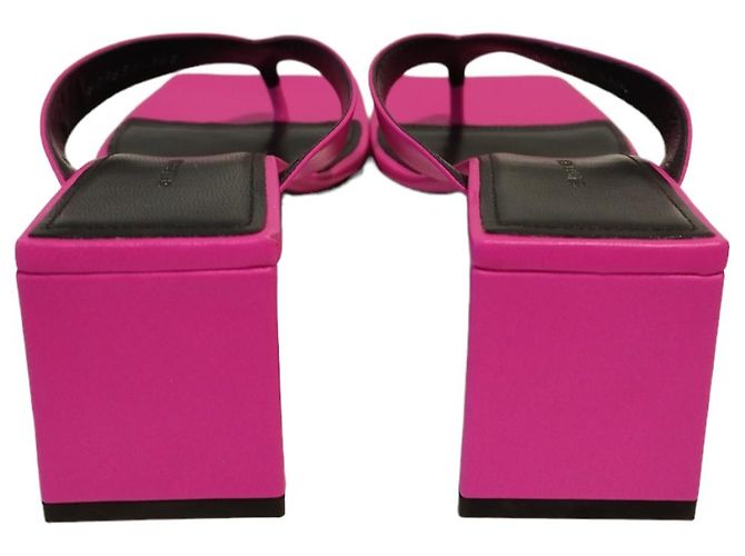 Mules Balenciaga Double Square in pelle rosa e nera - vista 6