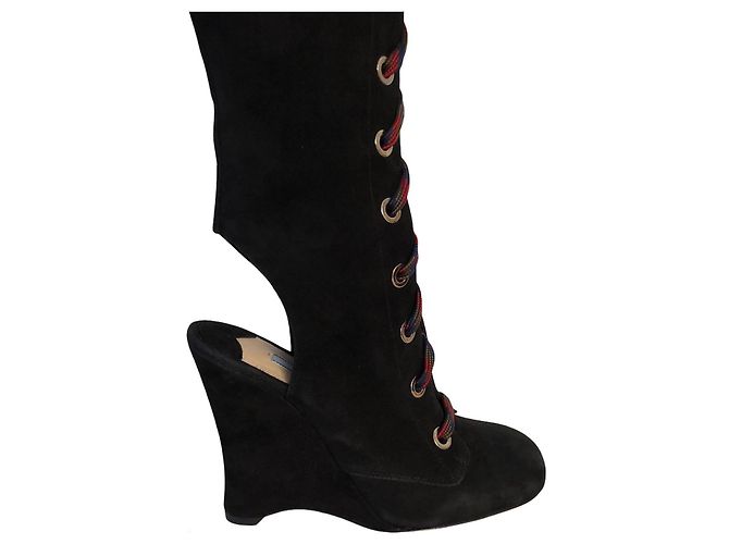 Botas Prada de piel de ternera ante negro - vista 8