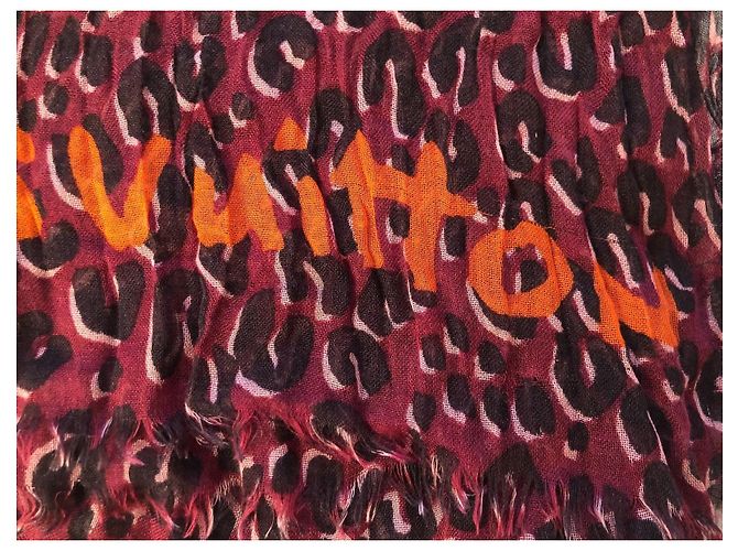 Bufanda Louis Vuitton de la Colección Stephen Sprouse con estampado de leopardo Multicolor - vista 4