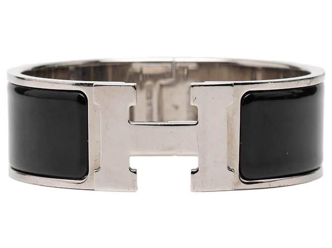 Hermès Click-Clack H PM Armband Schwarz Silber - Ansicht 2