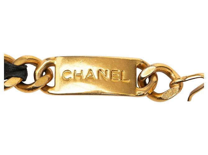 Cambon Cintura a Catena Coco Mark di Chanel in pelle placcata oro e nera Nero D'oro - vista 3