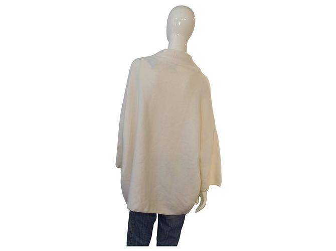 Autre Marque Oversized Hoodie Pullover aus 100 % Kaschmir für Damen | Creme | Pariser Luxus Roh - Ansicht 2
