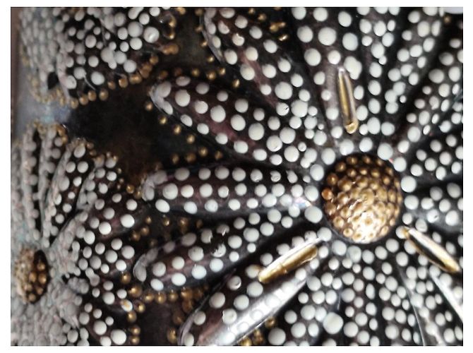 Bracciale a manica in argento sterling e oro 18k di Tiffany & Co. con fiore Nero Bianco D'oro Silver hardware - vista 4
