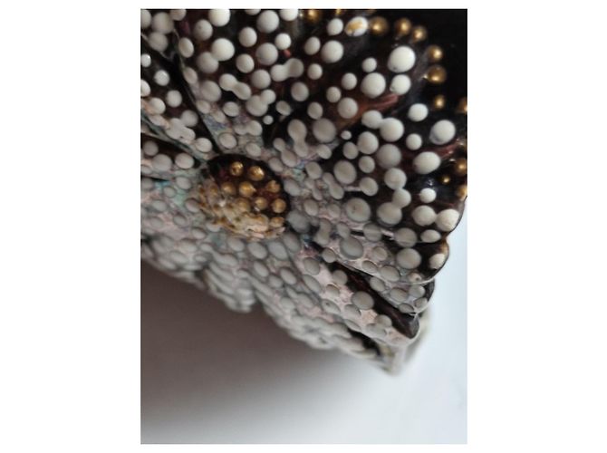Bracciale a manica in argento sterling e oro 18k di Tiffany & Co. con fiore Nero Bianco D'oro Silver hardware - vista 5