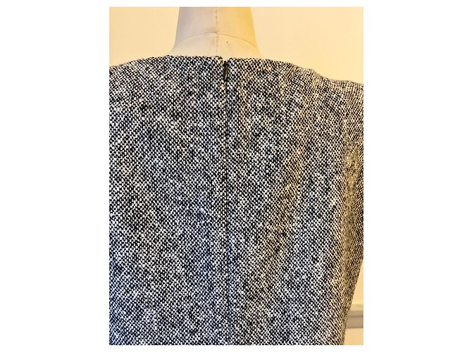 Saint Laurent Trapeze Tweed Kleid Schwarz Weiß Grau - Ansicht 9