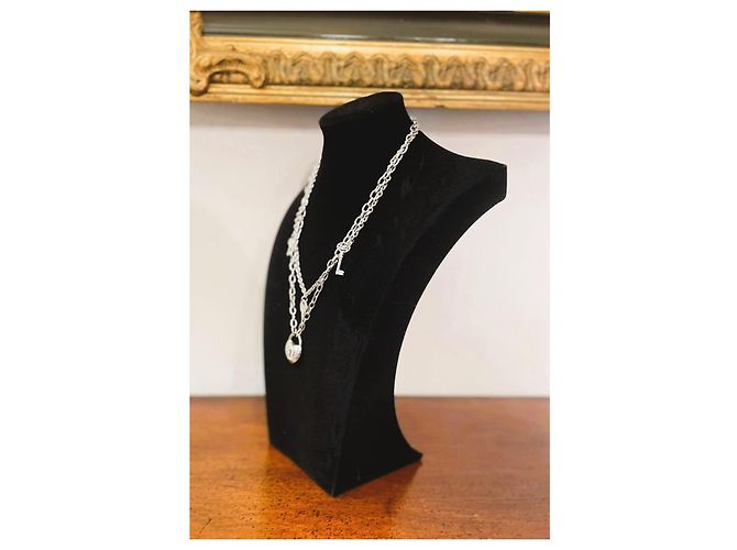 Deliziosa collana DOLCE & GABBANA “Cupid” catena doppia con lucchetto "della felicità" Argento - vista 4
