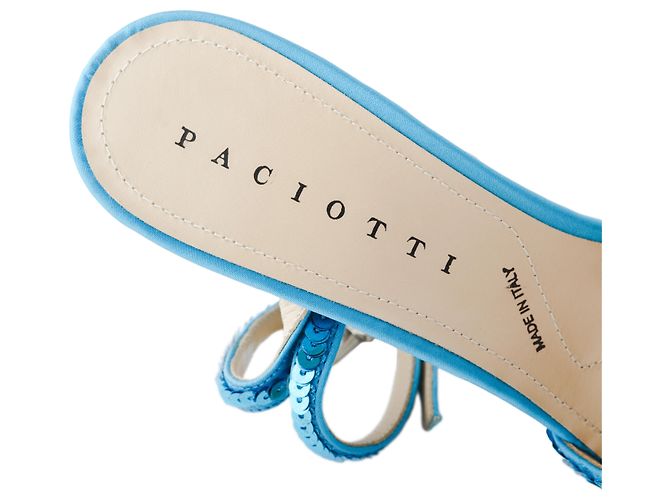 Stiletto azul con lentejuelas Cesare Paciotti con tira en el tobillo - vista 4