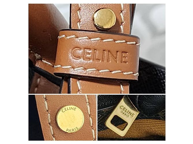 Triomphe Céline Borsa tote verticale Celine in tela monogramma marrone - vista 7