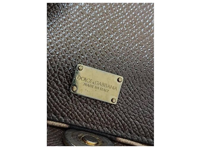 Dolce & Gabbana Borsa a mano Sicily East West in pelle grana marrone di Dolce and Gabbana - vista 3