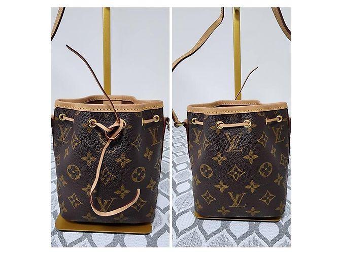 LOUIS VUITTON Borsa a secchiello Nano Noé Monogram Beige/Marrone - vista 4