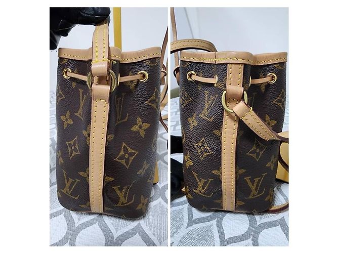 LOUIS VUITTON Borsa a secchiello Nano Noé Monogram Beige/Marrone - vista 5