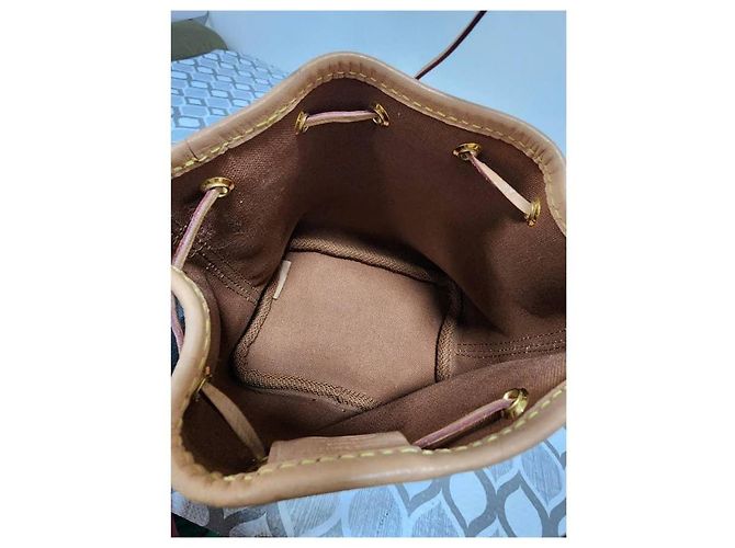 LOUIS VUITTON Borsa a secchiello Nano Noé Monogram Beige/Marrone - vista 9