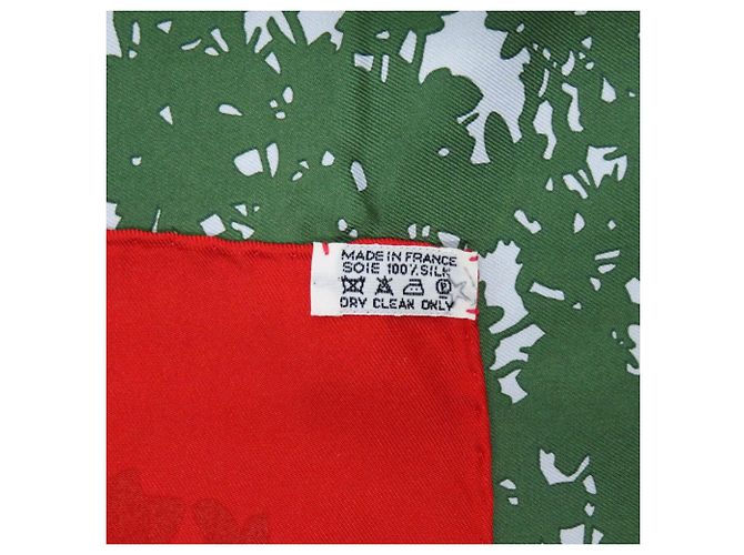 Market Foulard in seta Carré 90 Hermès Rosso Verde Arancione Giallo - vista 3