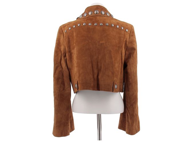 Khaite Wildlederjacke in Braun mit Silberdetails - Ansicht 2