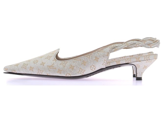 Louis Vuitton Slingbacks a tacco basso argentati e dorati Argento - vista 2