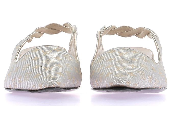 Louis Vuitton Slingbacks a tacco basso argentati e dorati Argento - vista 3