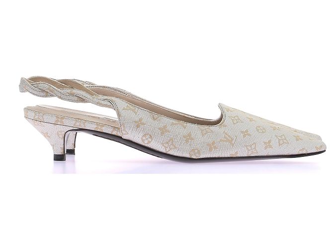Louis Vuitton Slingbacks a tacco basso argentati e dorati Argento - vista 5