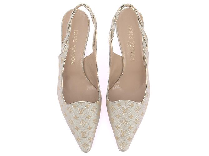 Louis Vuitton Slingbacks a tacco basso argentati e dorati Argento - vista 6