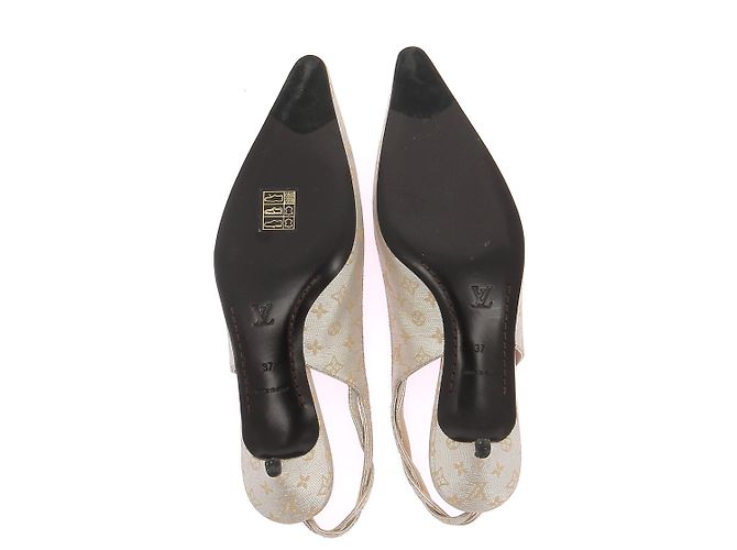 Louis Vuitton Slingbacks a tacco basso argentati e dorati Argento - vista 7