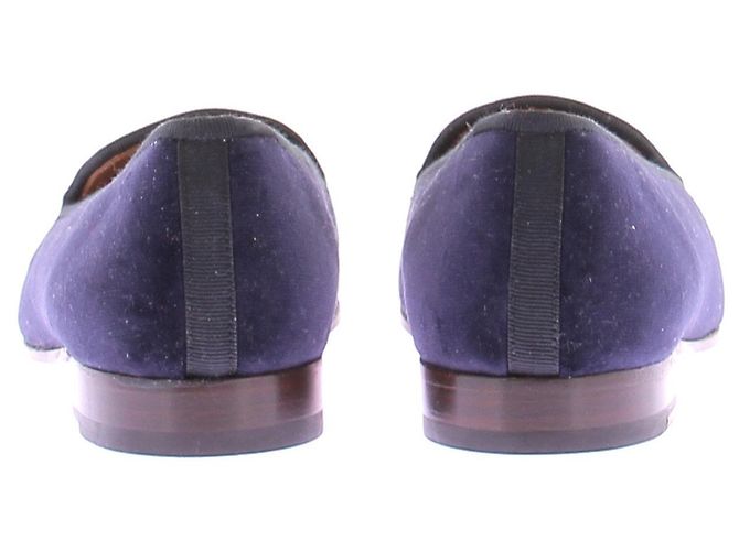 Stubbs & Wootton Mocassini in velluto blu marino sole e luna Blu navy - vista 5
