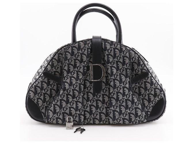 Borsa Double Saddle Christian Dior Blu navy - vista 16
