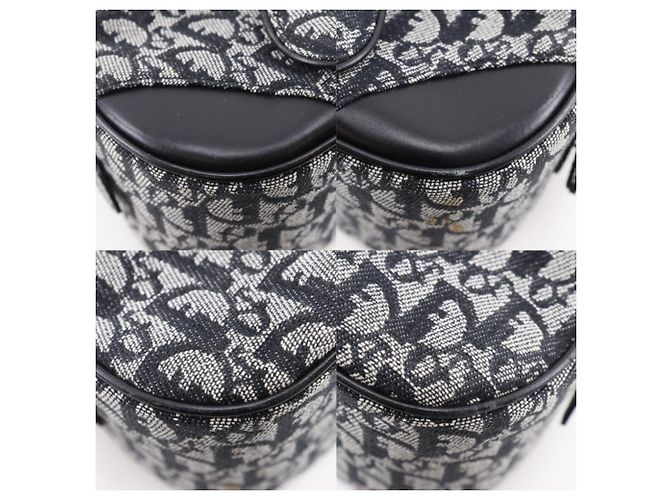 Borsa Double Saddle Christian Dior Blu navy - vista 4