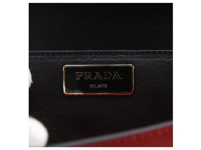Borsa a spalla 2 in 1 Saffiano BN924K di Prada Rosso Arancione - vista 13