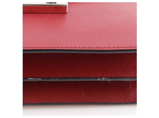 Borsa a spalla 2 in 1 Saffiano BN924K di Prada Rosso Arancione - vista 16