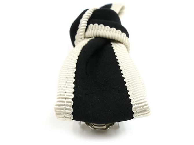 Accessorio per capelli con fiocco in seta Coco Mark di Chanel Nero Bianco - vista 2