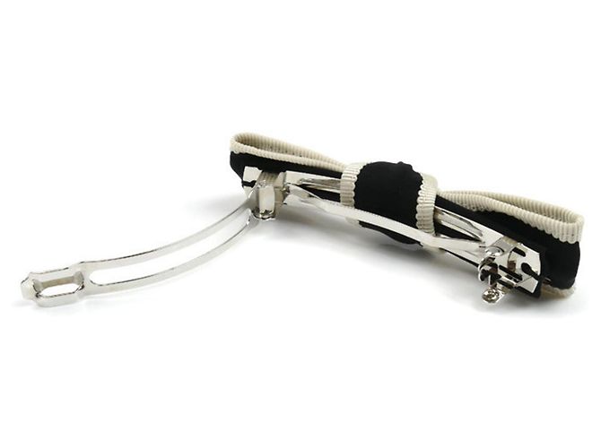 Accessorio per capelli con fiocco in seta Coco Mark di Chanel Nero Bianco - vista 4
