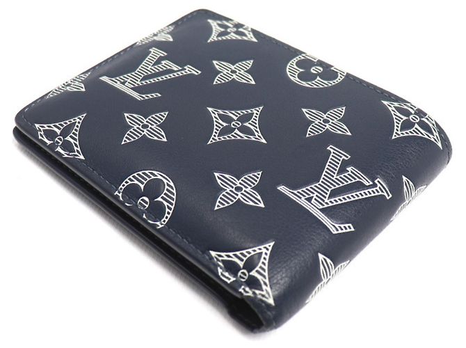 Louis Vuitton Navy Monogram Shadow Bifold Wallet Navy blue - view 2