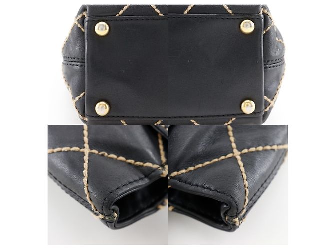 Borsa Wild Stitch in pelle di vitello nera CHANEL Nero - vista 16